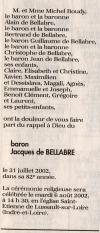Annonce de décès de Jacques Marie Ambroise Fradin de Bellabre - Le Figaro - 3 août 2002t Annonce de décès de Jacques Marie Ambroise Fradin de Bellabre - Le Figaro - 3 août 2002t