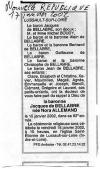 Annonce de décès de Nora Claire Marie Thérèse Allemand - La Nouvelle République - Tours (37) - 17 janvier 2002. Annonce de décès de Nora Claire Marie Thérèse Allemand - La Nouvelle République - Tours (37) - 17 janvier 2002.