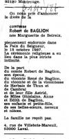 Annonce de décès de Marguerite de Beireix - Le Figaro - 21 octobre 1987. Annonce de décès de Marguerite de Beireix - Le Figaro - 21 octobre 1987.