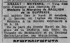 Annonce de décès de Marie Thérèse de Baglion de La Dufferie - presse inconnue - octobre 1952. Annonce de décès de Marie Thérèse de Baglion de La Dufferie - presse inconnue - octobre 1952.