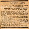 Annonce de décès de Marie Adèle Louise Fradin de Belabre, au château du Bourouguel, à Plouigneau (29 - presse inconnue - juin 1924. Annonce de décès de Marie Adèle Louise Fradin de Belabre, au château du Bourouguel, à Plouigneau (29 - presse inconnue - juin 1924.