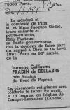 Annonce de décès de Annick du Bosc de Peyran - Le Figaro du 20 avril 1991. Annonce de décès de Annick du Bosc de Peyran - Le Figaro du 20 avril 1991.