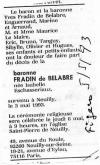 Annonce de décès de Marie Isabelle Eschasseriaux - Le Figaro du 5 mai 1993. Annonce de décès de Marie Isabelle Eschasseriaux - Le Figaro du 5 mai 1993.