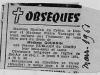 Annonce de décès de Jeanne Henriette Florence Françoise Ruellan du Créhu - presse inconnue - mars 1961. Annonce de décès de Jeanne Henriette Florence Françoise Ruellan du Créhu - presse inconnue - mars 1961.