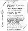 Annonce de décès de Denise Rousseau - Le Figaro du 11 avril 1997. Annonce de décès de Denise Rousseau - Le Figaro du 11 avril 1997.