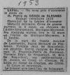 Annonce de décès de Pierre de Crozé de Clesmes, au château de l'Aulne-Montgenard, à Martigné-sur-Mayenne (53) - presse inconnue - mars 1953. Annonce de décès de Pierre de Crozé de Clesmes, au château de l'Aulne-Montgenard, à Martigné-sur-Mayenne (53) - presse inconnue - mars 1953.